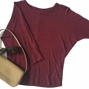 🎉🎉HOST PICK🎉🎉RACHAEL ZOE Maroon Bat Wing Sleeve Top